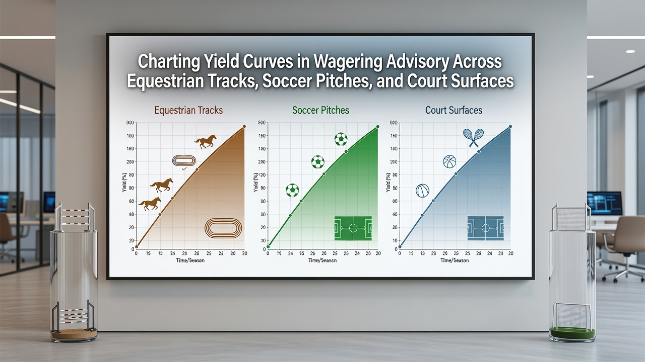 Visual representation of yield curve charts comparing returns from equestrian, soccer, and tennis wagering advisory data