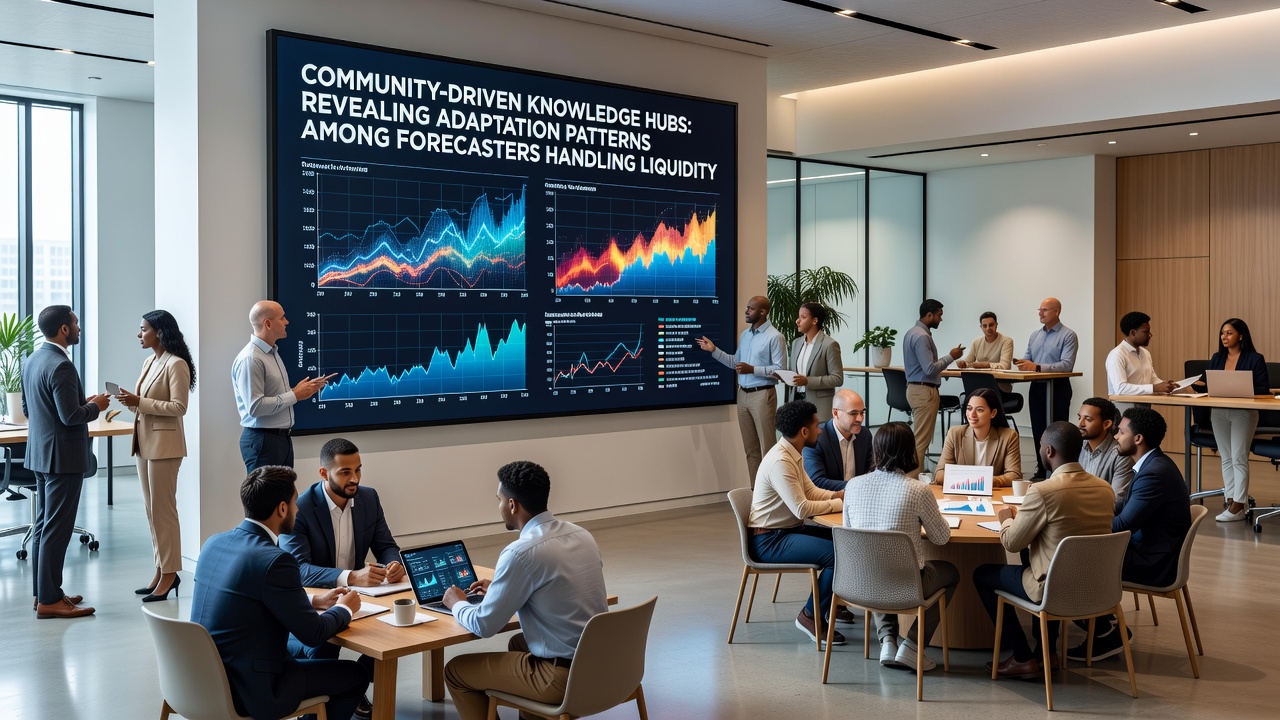 Forecasters reviewing real-time data feeds on liquidity movements in equine, soccer, and tennis markets