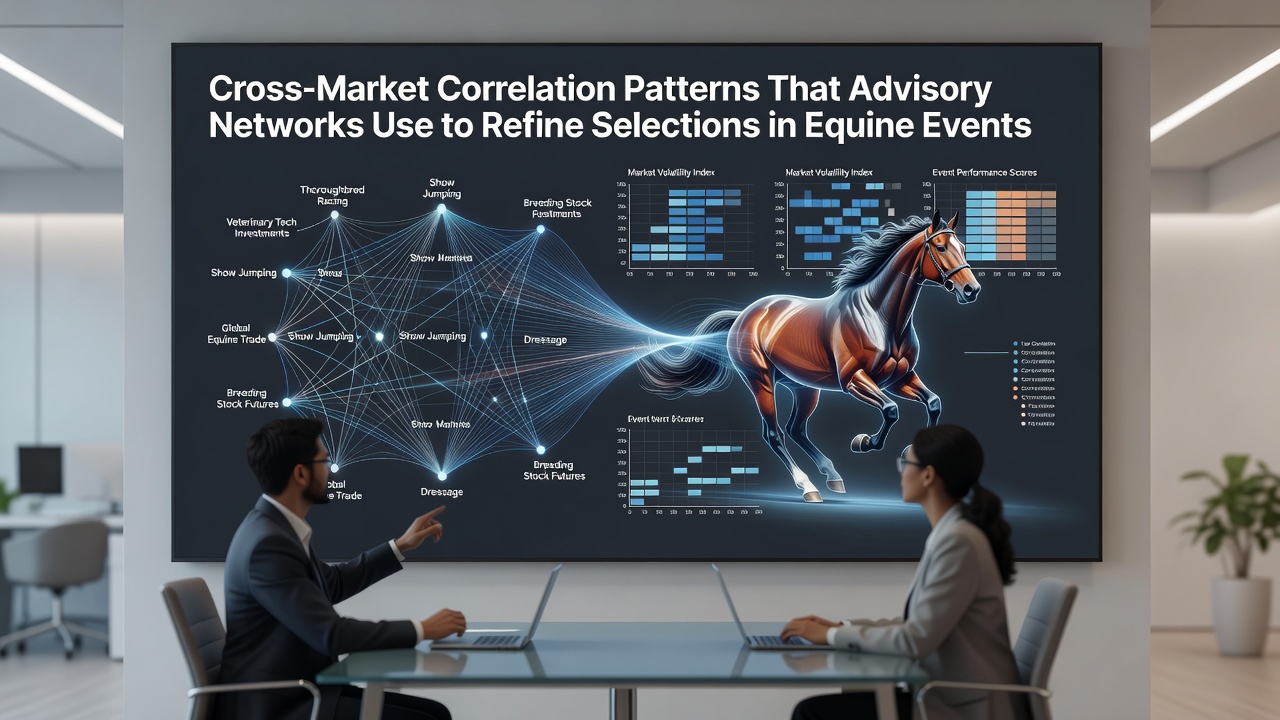 Data visualization of correlation patterns used by advisory networks in sports selection