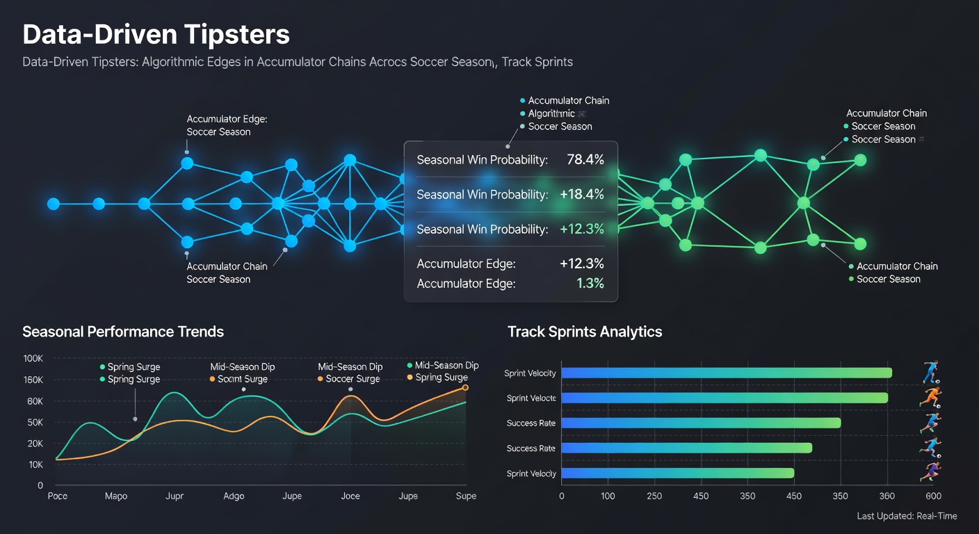 Dynamic chart illustrating sprint race accumulator chains with algorithmic probability overlays on horse tracks