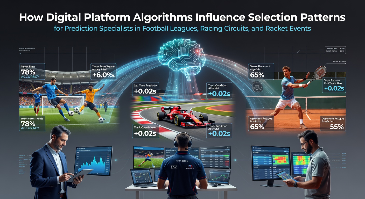 Digital algorithms analyzing football, racing, and tennis prediction data on multiple screens