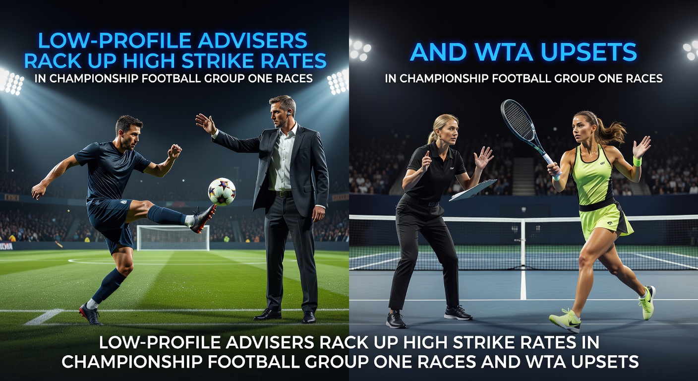 Low-profile tipster analyzing Championship football match data alongside Group One race form and WTA upset predictions