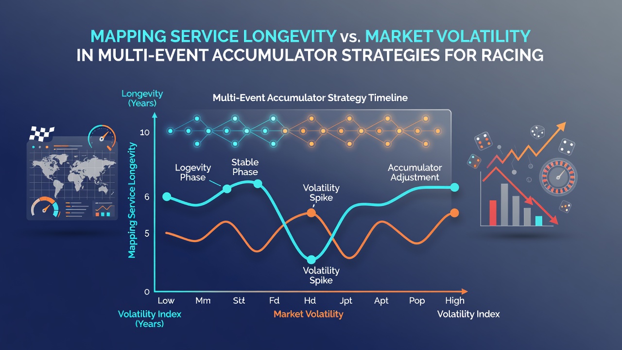 Graph illustrating accumulator strategy performance under varying volatility conditions in racing circuits versus league play