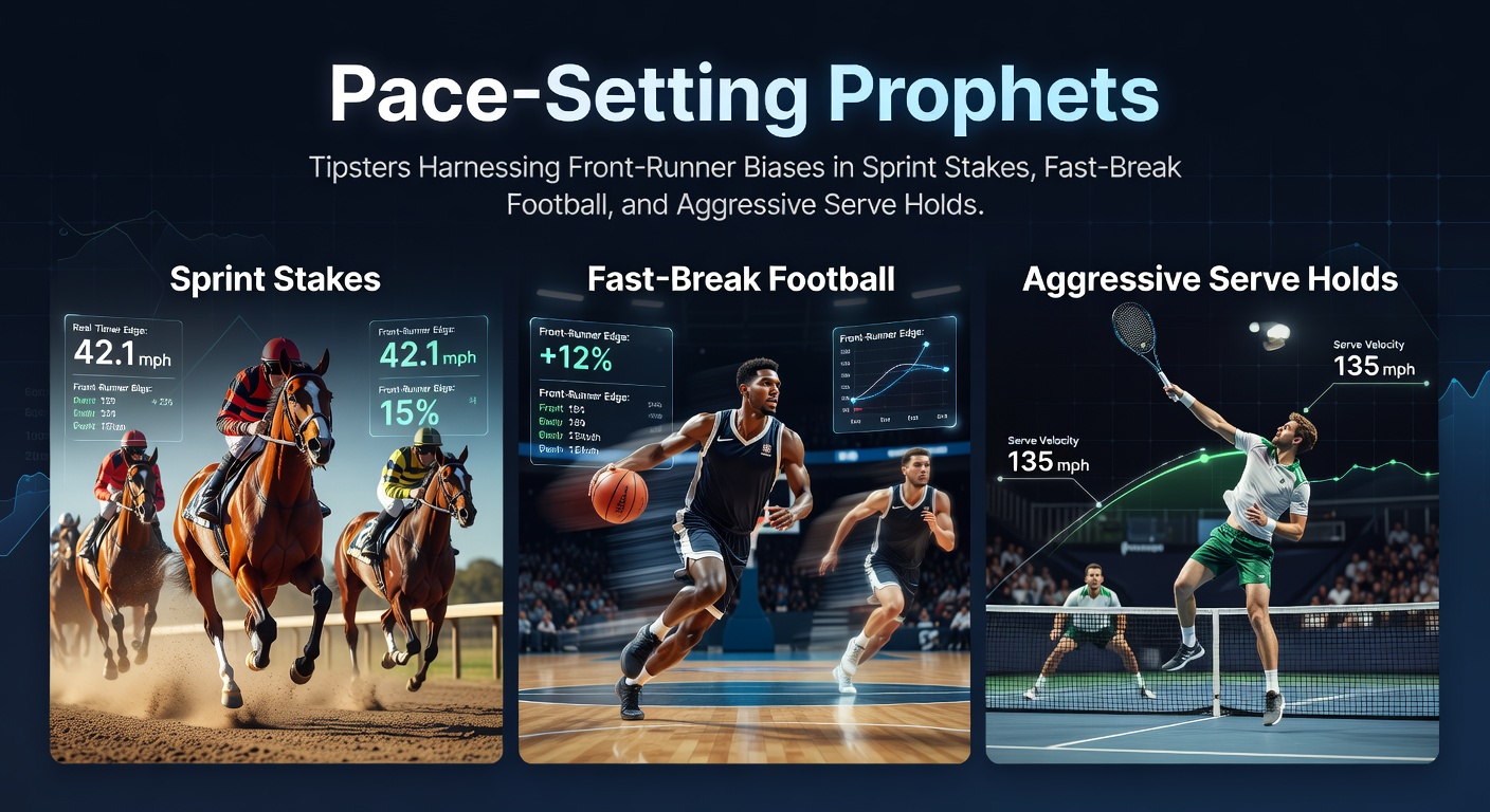 Tipster reviewing pace charts from a sprint stakes race, highlighting front-runner trajectories on a track diagram