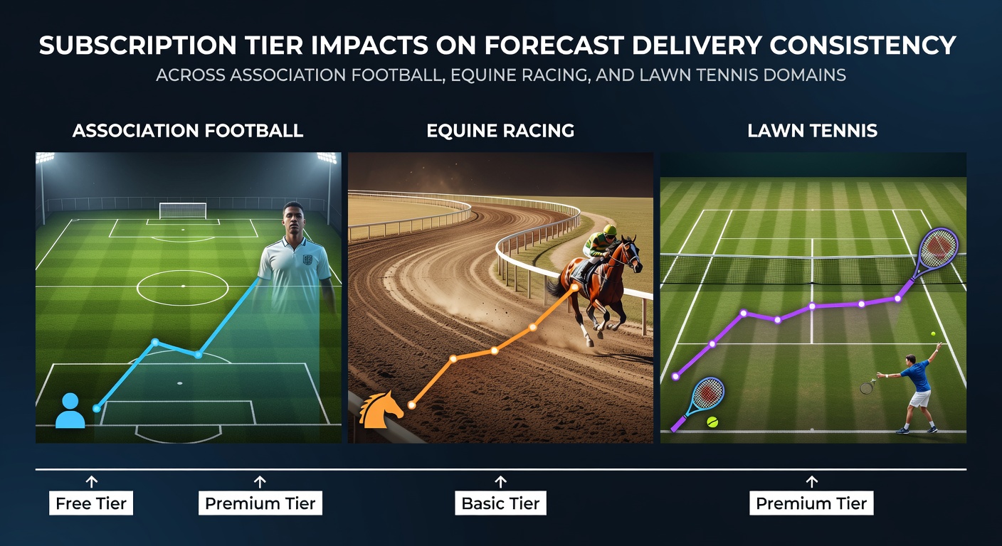 Chart showing subscription tier effects on forecast delivery rates in football, horse racing, and tennis