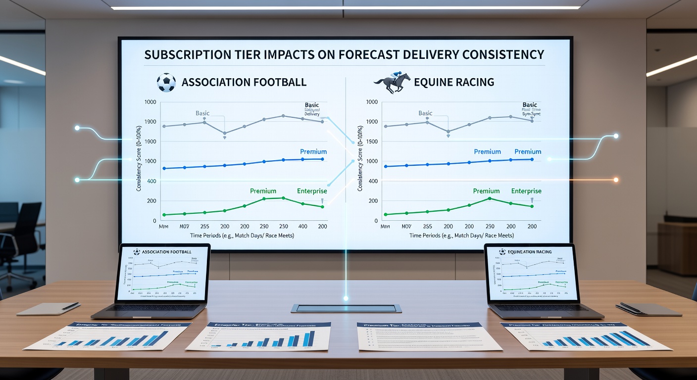 Comparison graph of forecast update frequency by subscription level in three sports