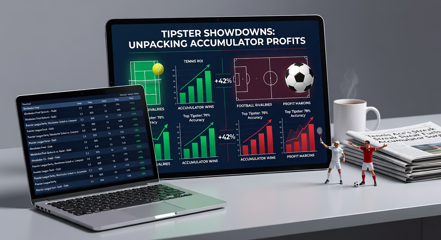 Tipsters debating accumulator bets during a high-stakes tennis rivalry match