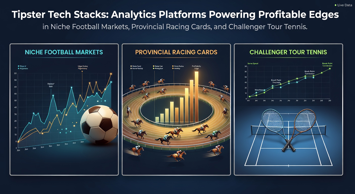 Dashboard displaying real-time analytics from niche football stats, provincial racing form guides, and challenger tennis player metrics on a multi-screen setup