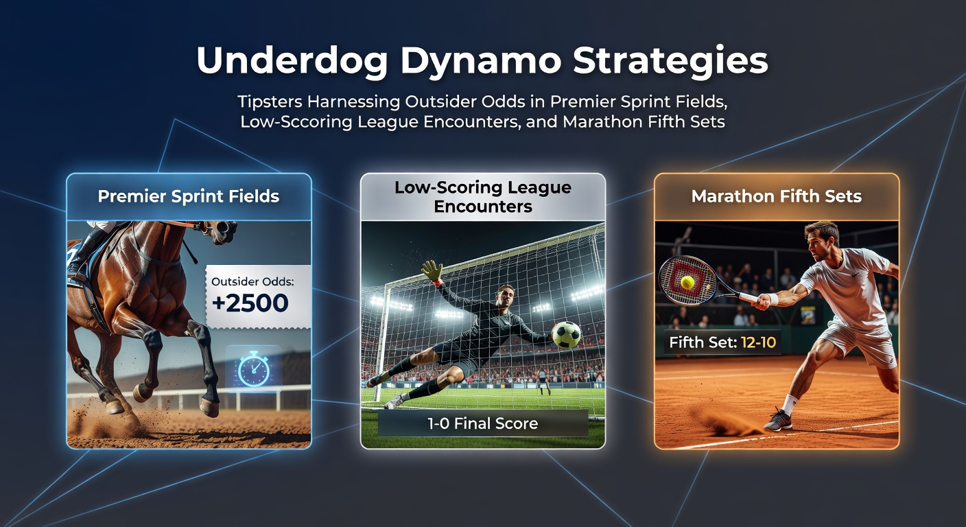 Tipster analyzing underdog odds on a sprint race chart, highlighting outsider horses in premier fields